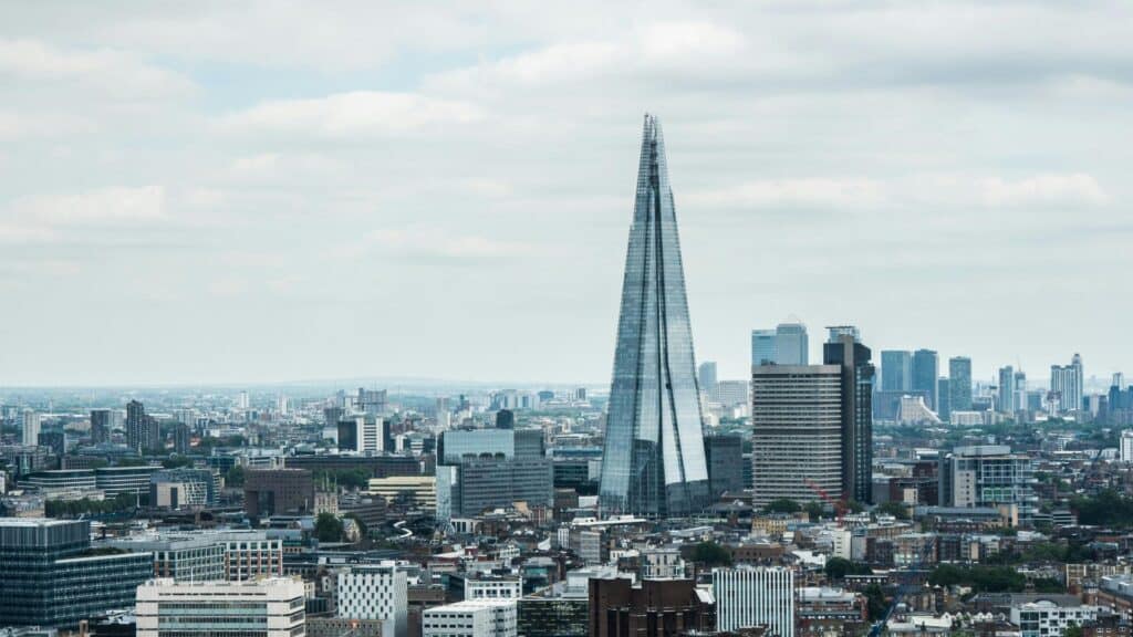 Skyline view of The Shard in London