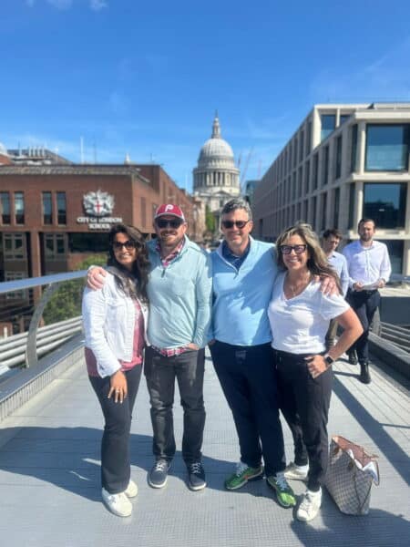 Group enjoying a London One Day Trip with St. Paul's Cathedral in the background