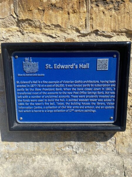 See London By Night Reviews - St. Edward's Hall plaque during a London Sightseeing Taxi Tour