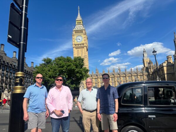 Bespoke Experiences London sightseeing taxi tour group at Big Ben Westminster
