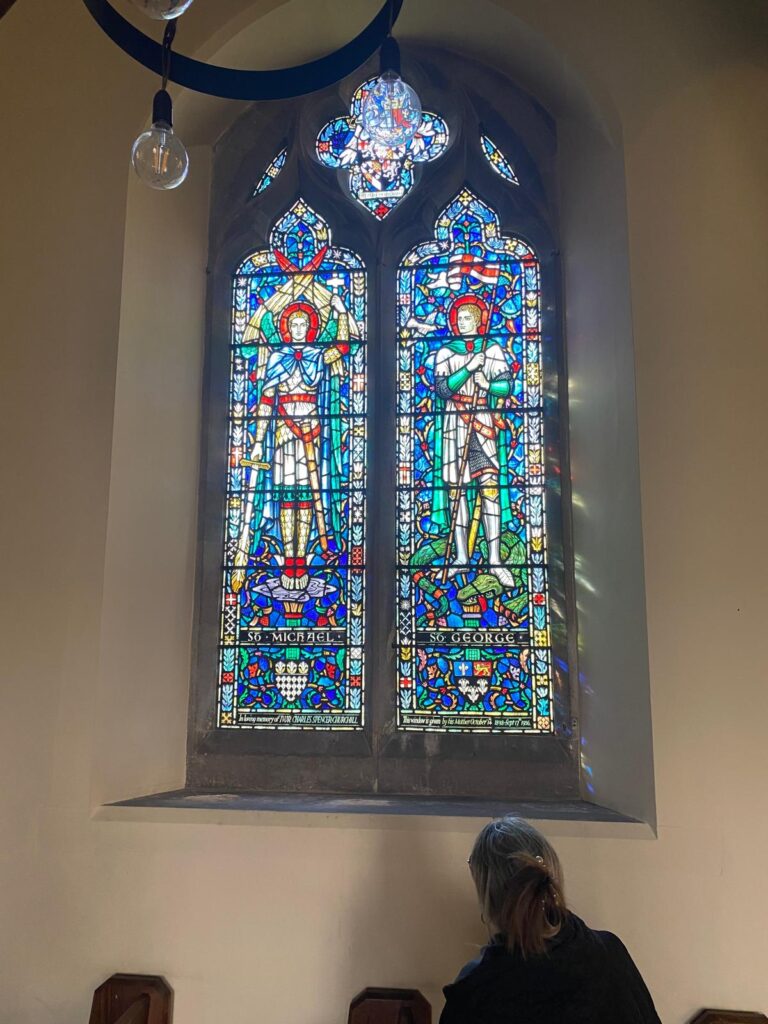 Luxury Day Out London - Stained glass windows at a historic church, experienced during a sightseeing taxi tour