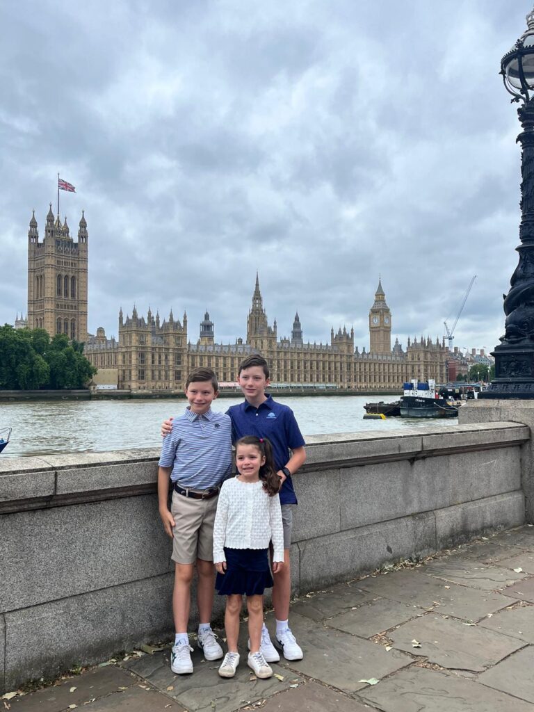 People visiting London enjoying London Sightseeing Taxi Tours with iconic London landmarks in the background for a perfect London holiday itinerary.