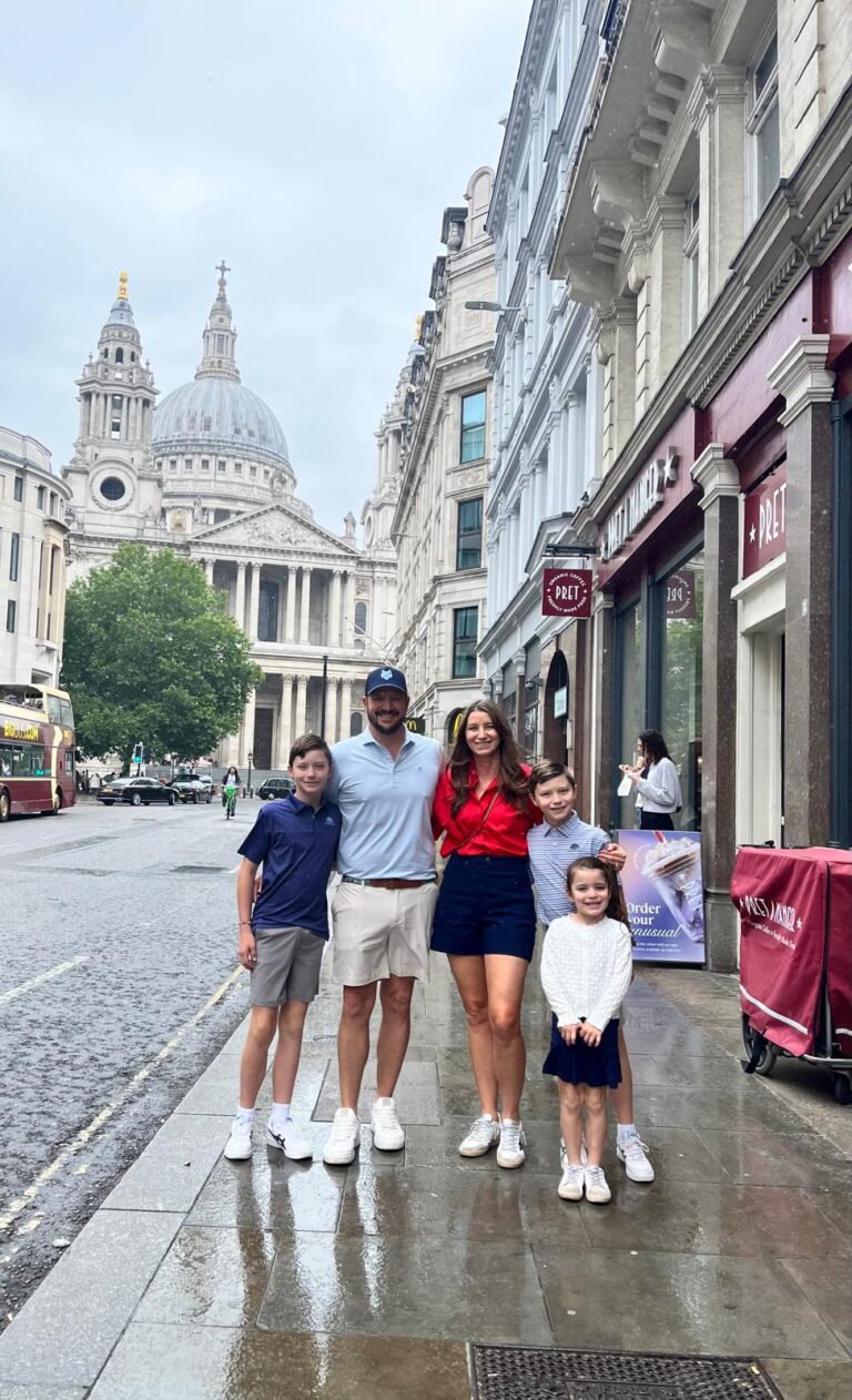 Sites To Visit In London England group outside St. Paul's Cathedral on a London sightseeing taxi tour