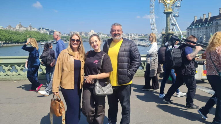 Sites To See In London Uk - visitors on Westminster Bridge with London Eye in the background