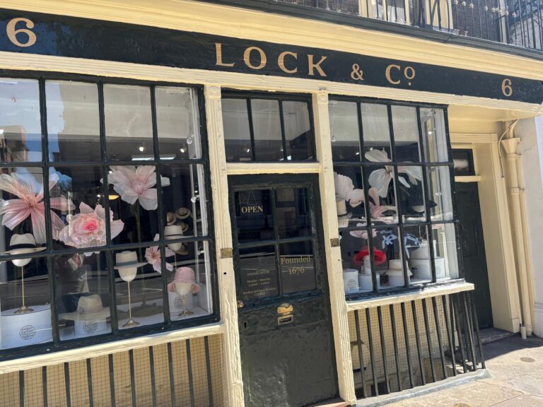 London Sight Tours at Lock & Co Hatters, world's oldest hat shop in St James's for sightseeing taxi experiences