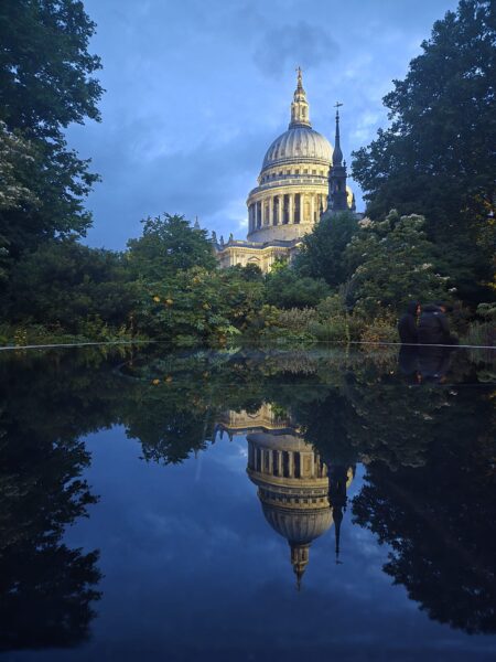 Tour group in traditional London taxi heading to Stonehenge for day tour