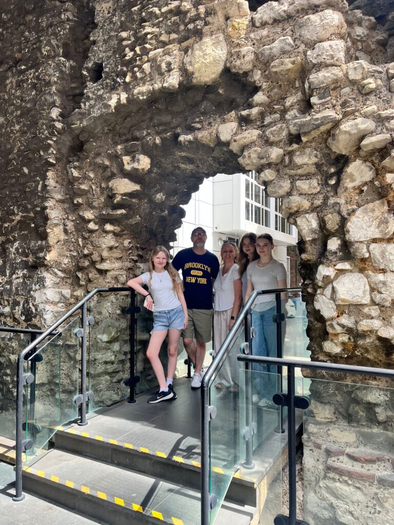 Oxford Street decorated with dazzling Christmas lights during a London driving tour
